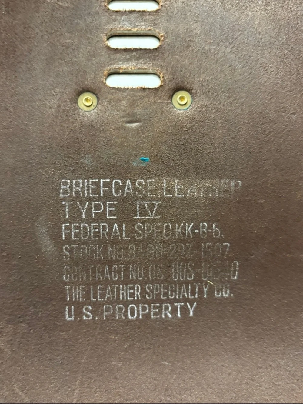 Vintage G.I. US Military Briefcase Leather Specialty
